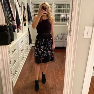 NWT H&M Black Floral Tulle Skirt - Size 6